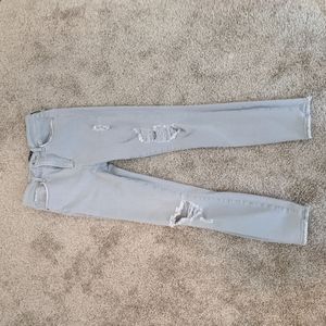 Abercrombie Light Green Ripped Jeans